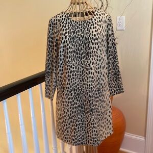 J.Crew tan dress with black spots